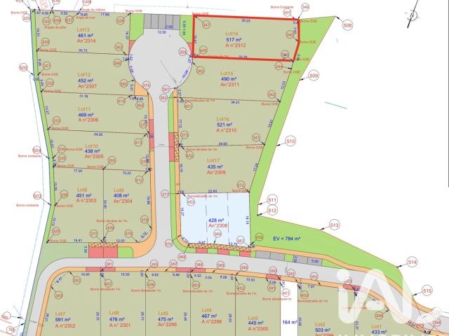 Vente Terrain à bâtir 517 m²