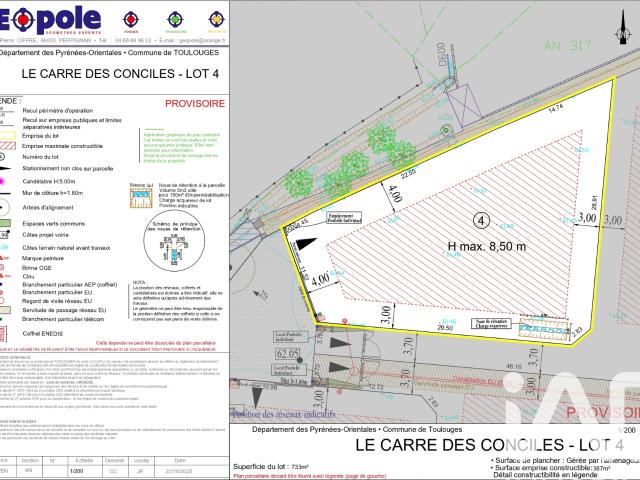 Vente Terrain à bâtir 733 m²