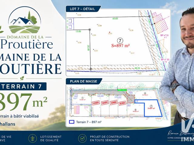 Vente Terrain à bâtir 897 m²