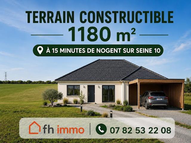 Vente Terrain constructible 1187 m2 Nogent sur Seine