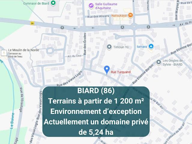 Vente Terrain constructible 1200 m2 Biard