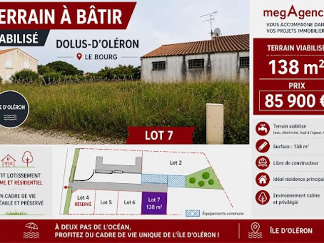 Vente Terrain constructible 138 m2 Dolus d'Oléron