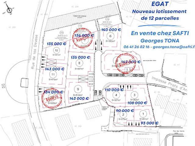Vente Terrain constructible 514 m2 Egat