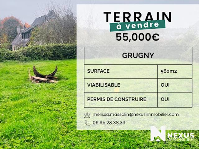 Vente Terrain constructible 560 m2 Grugny