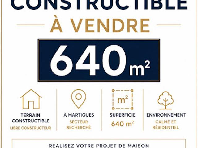 Vente Terrain constructible 640 m2 Martigues