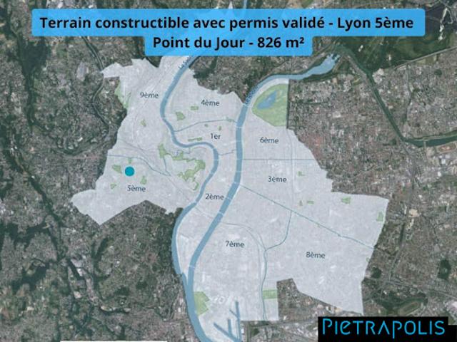 Vente Terrain constructible 826 m2 Lyon 5ème