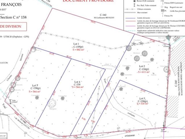 Vente Terrain constructible 882 m2 Le francois