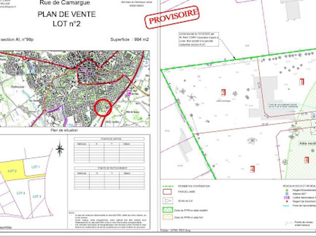 Vente Terrain constructible 994 m2 Lunel