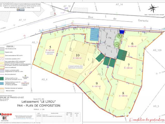 Vente Terrain constructible 260 m2 Prades le Lez