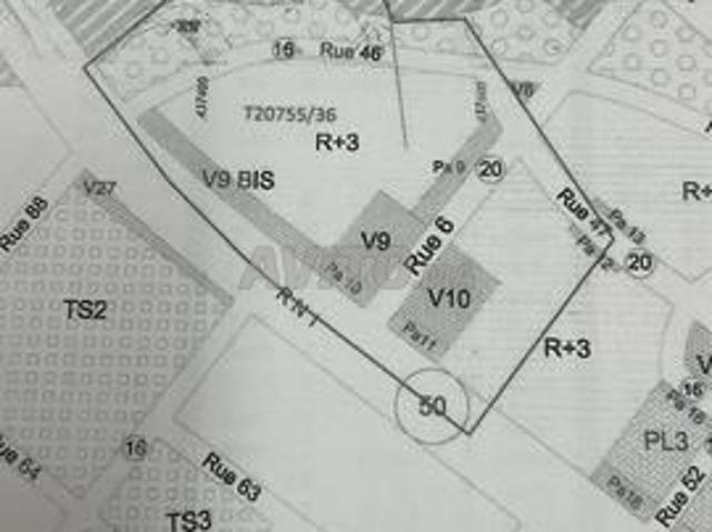 Vente terrain lotissement R 3 zone immeubles
