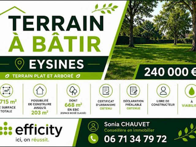 Vente Terrain 1715 m2 Eysines