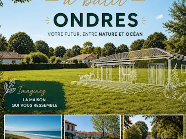 Vente Terrain 1000 m2 Ondres