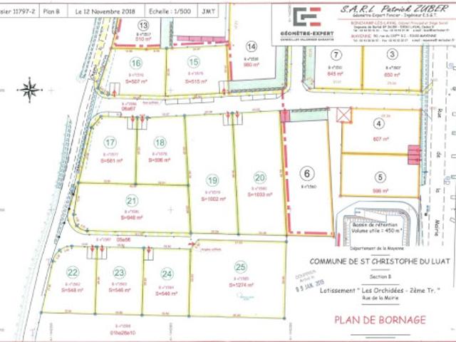 Vente Terrain 1002 m2 Saint Christophe du Luat