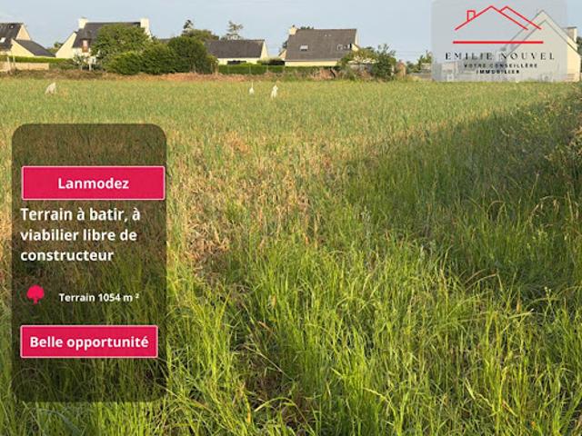 Vente Terrain 1054 m2 Lanmodez