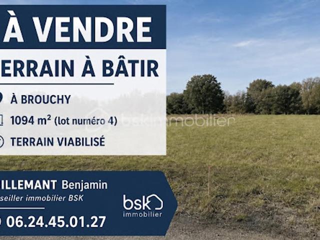 Vente Terrain 1094 m2 Brouchy