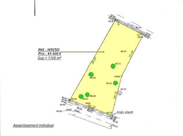 Vente Terrain 1100 m2 Teuillac