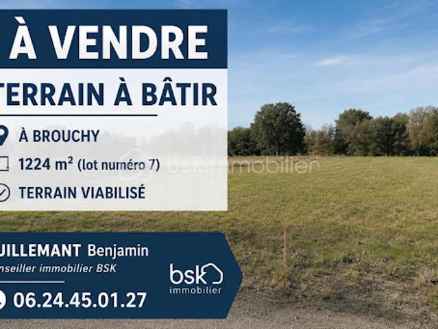 Vente Terrain 1224 m2 Brouchy