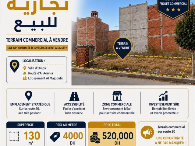 Vente terrain 130 m² à Oujda