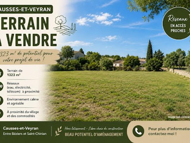 Vente Terrain 1323 m2 Causses et Veyran