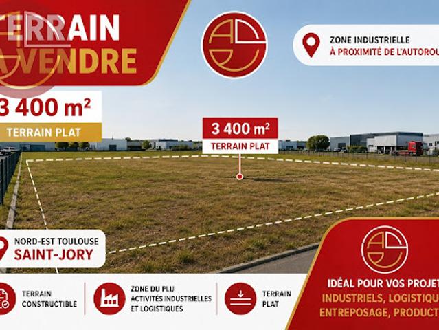 Vente Terrain 3400 m2 Saint Jory