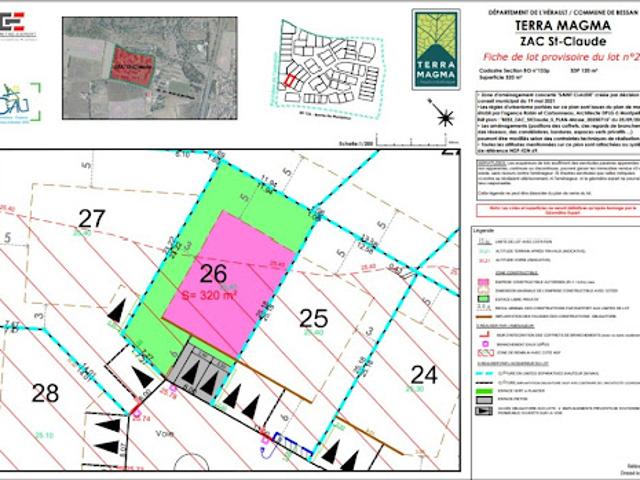 Vente Terrain 320 m2 Bessan