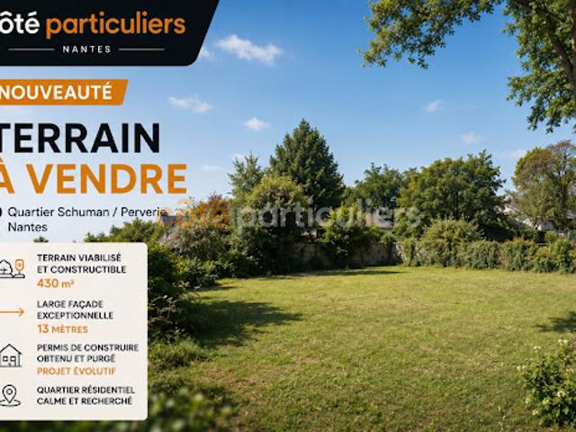 Vente Terrain 430 m2 Nantes