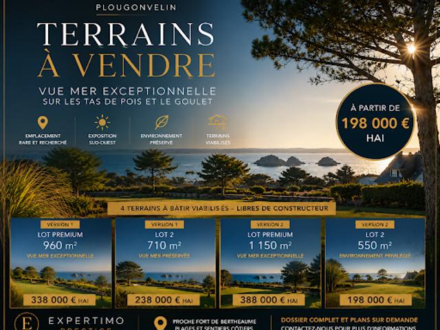 Vente Terrain 550 m2 Plougonvelin