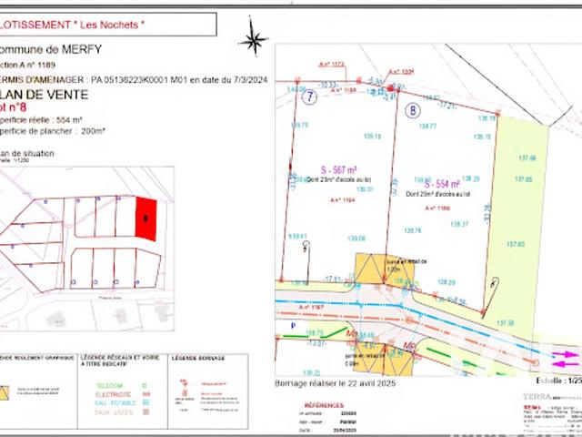 Vente Terrain 554 m2 Merfy