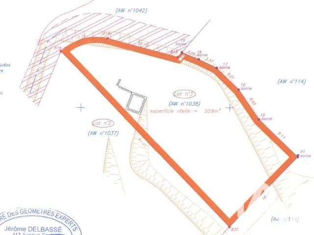 Vente Terrain 559 m²