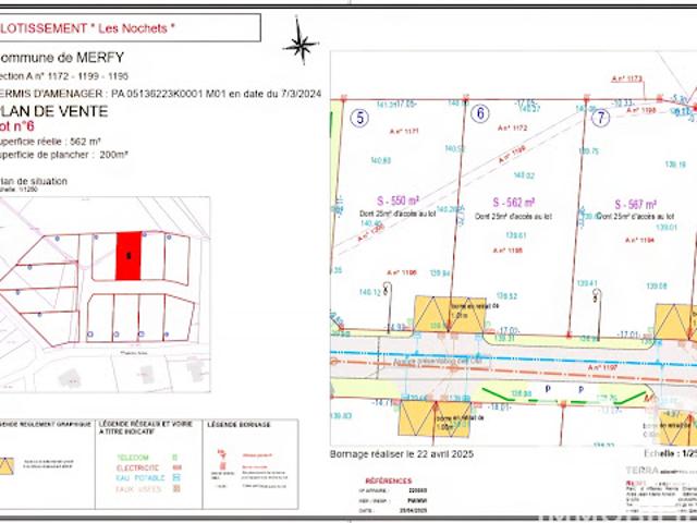 Vente Terrain 562 m2 Merfy