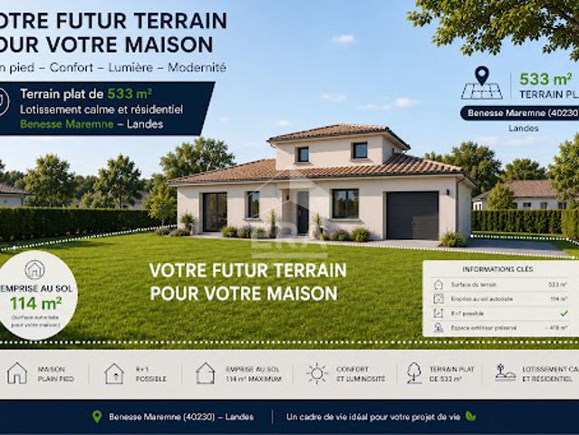 Vente Terrain 592 m2 Bénesse Maremne