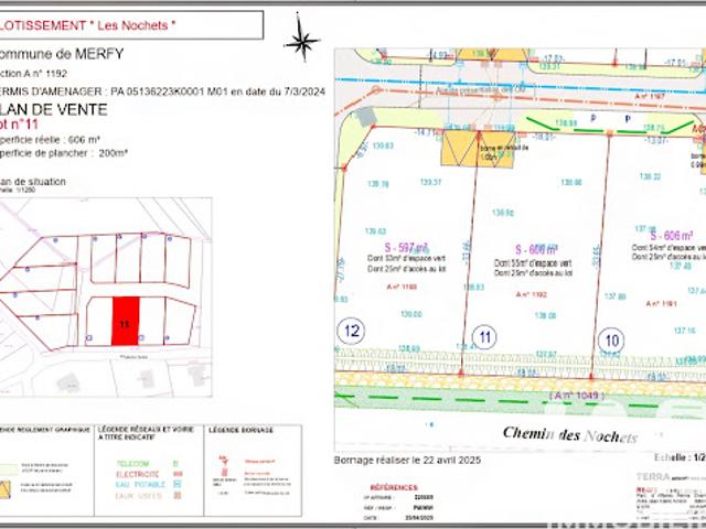 Vente Terrain 597 m2 Merfy