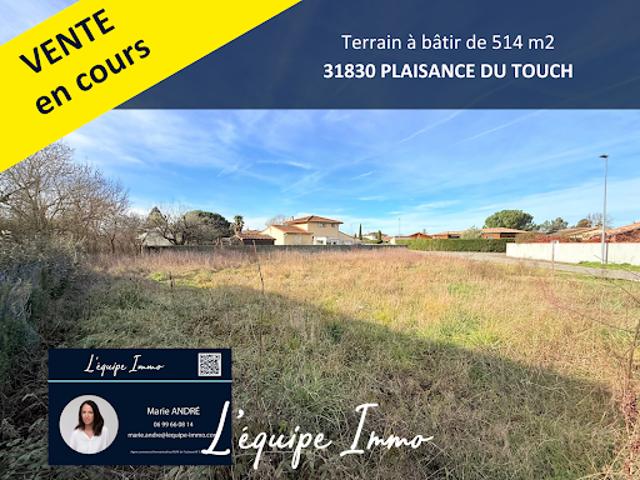 Vente Terrain 514 m2 Plaisance du Touch