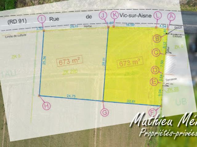 Vente Terrain 673 m2 Soissons