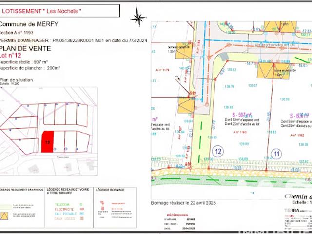 Vente Terrain 606 m2 Merfy