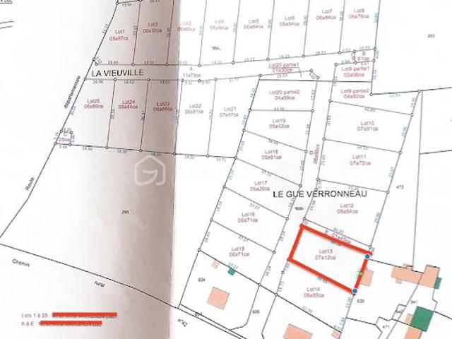 Vente Terrain 712 m2 Bonneval