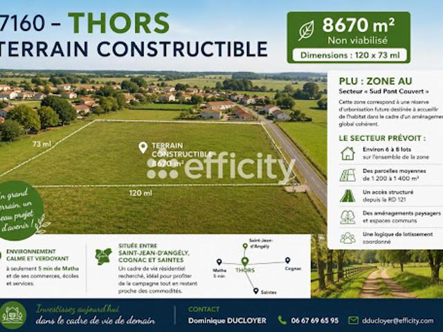 Vente Terrain 8670 m2 Thors