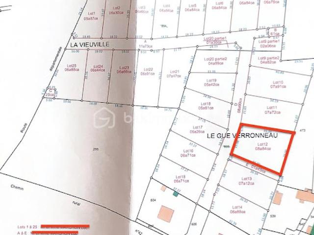Vente Terrain 884 m2 Bonneval