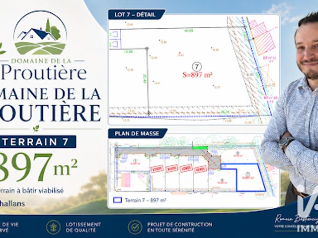 Vente Terrain 897 m2 Challans