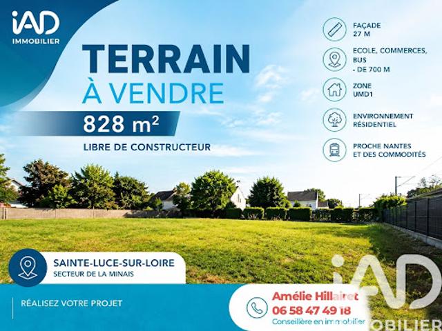 Vente Terrain 828 m2 Sainte Luce sur Loire