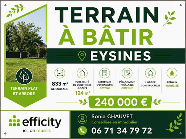 Vente Terrain 833 m2 Eysines