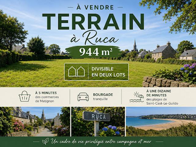 Vente Terrain 944 m2 Ruca