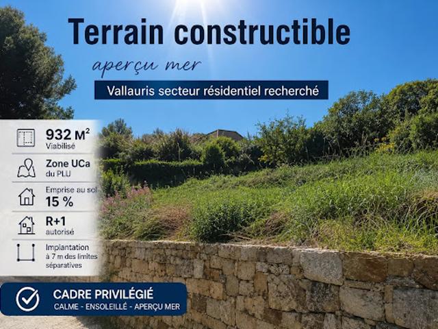 Vente Terrain 932 m2 Vallauris