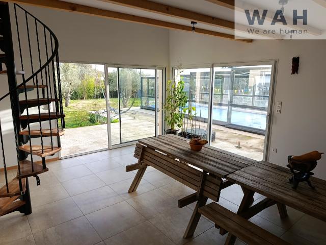 VENTE VILLA 4 PIÈCES AVEC GÎTE INDEPENDANT 4 PIECES ET PISCINE COUVERTE 30260 ORTHOUX SERIGNAC QUILHAN
