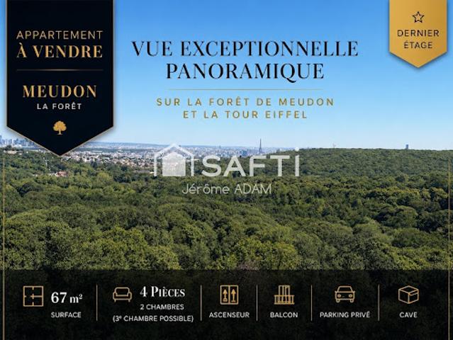 Vente Appartement 4 pièces 67 m2 Meudon la foret