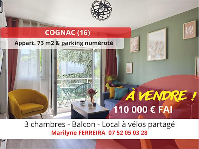 Vente Appartement 4 pièces 73 m2 Cognac