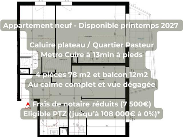 Vente Appartement 4 pièces 77.5 m2 Caluire et Cuire