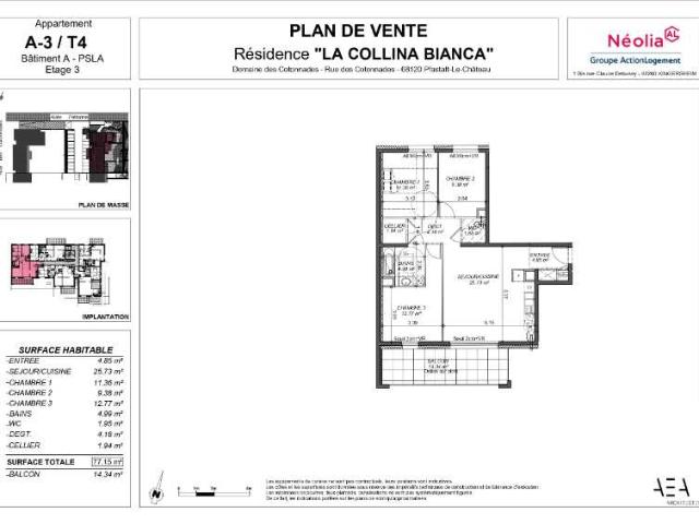 Vente: Appartement 4 pièces 77 m2 – Pfastatt