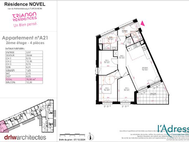 Vente Appartement 4 pièces 76.93 m2 Turckheim