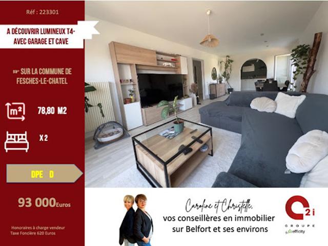 Vente Appartement 4 pièces 78.8 m2 Fesches le Châtel